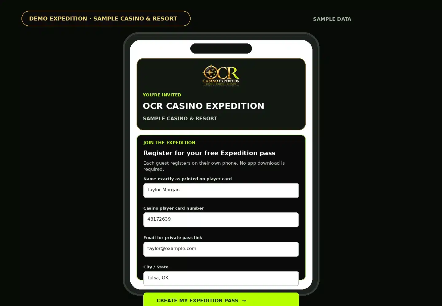 OCR Casino Expedition walkthrough step 1